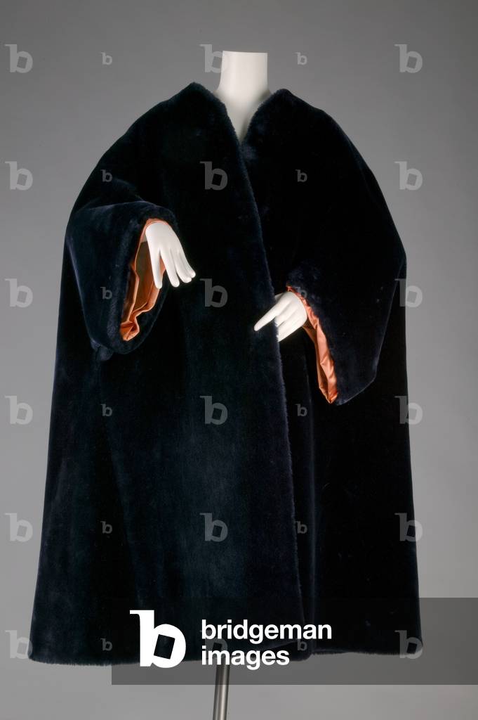 Coat, c.1958 (front view), Polyester plush, polyester organza, silk satin, Charles James, U.S.A.