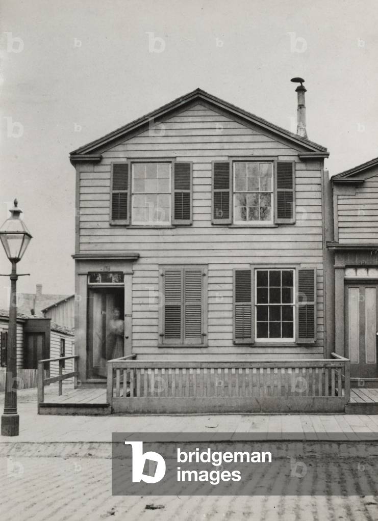 Residence at 42 Monroe St., Chicago, 1869 (b/w photo)