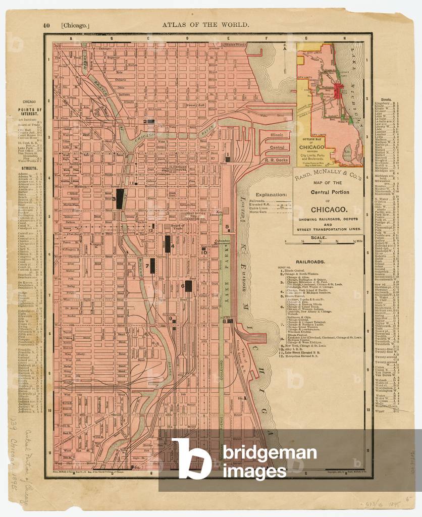 Rand McNally & Company's Map of the Central Portion of Chicago, Illinois, 1865