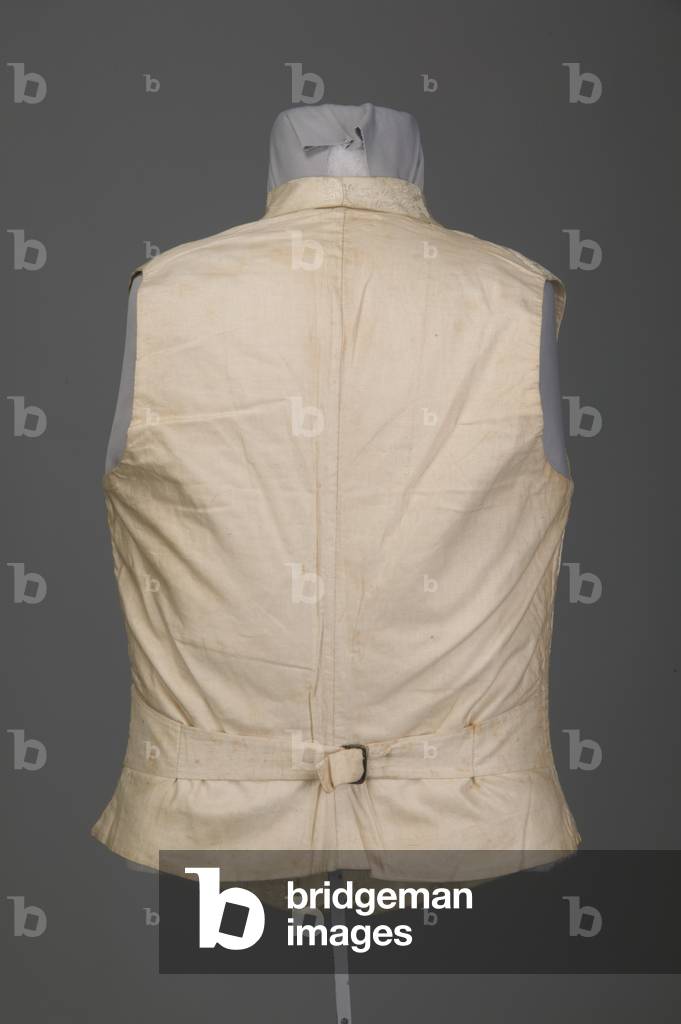 Vest, 1865 (back view), Silk satin brocade, Maker unknown