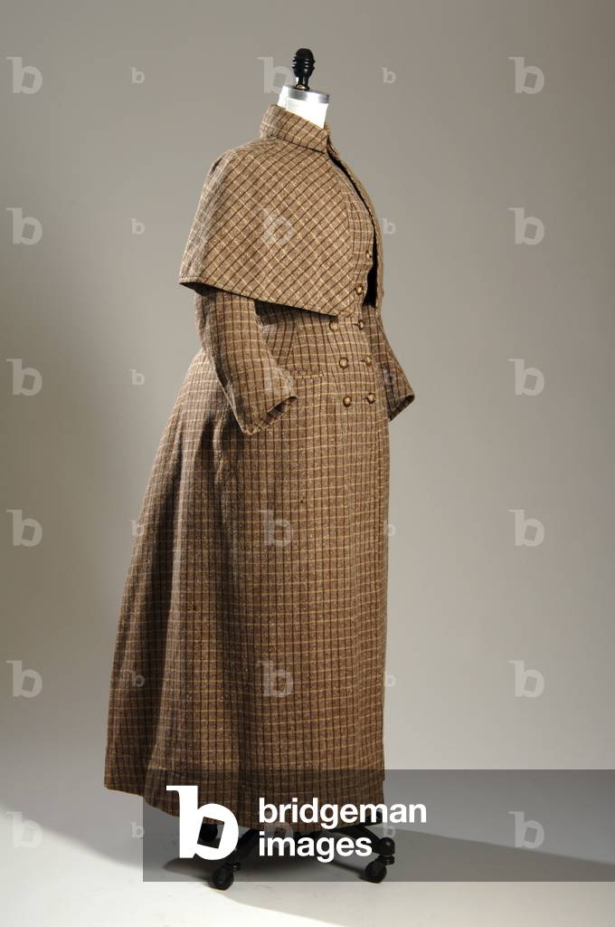 Setting-out ensemble, 1888 (side oblique view), Plaid wool, John Redfern, France