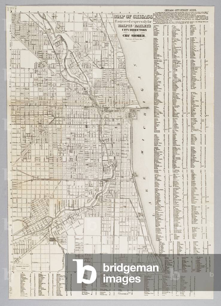 City of Chicago Map, 1863