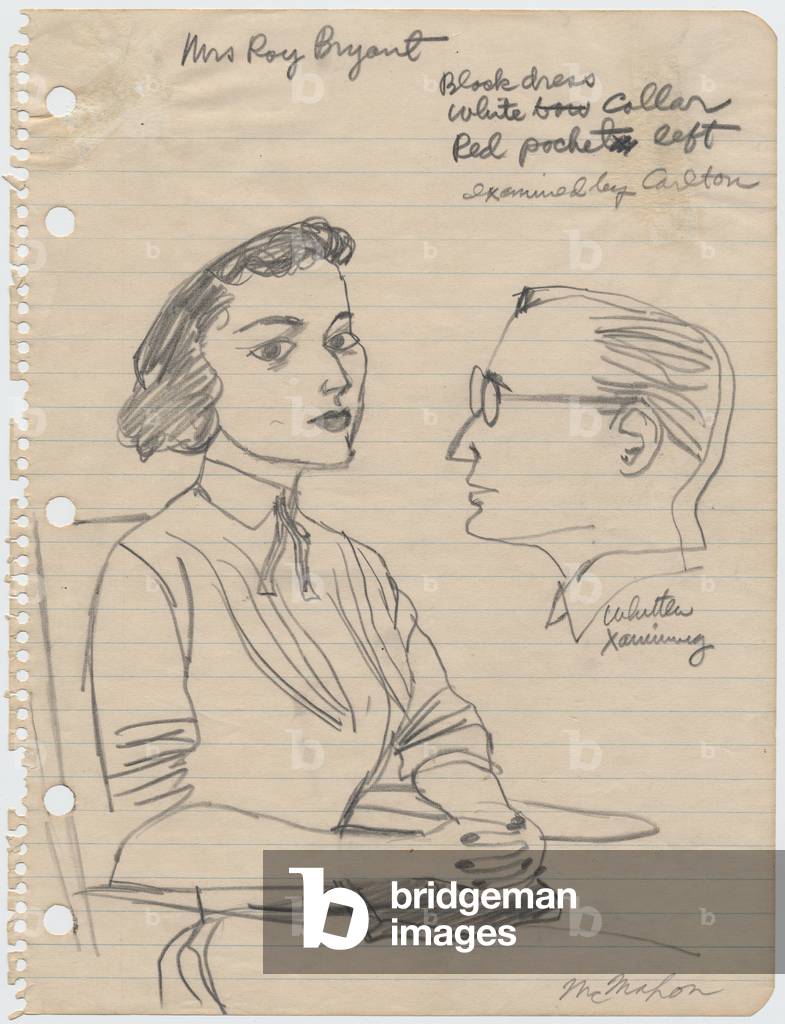 La signora Roy Bryant esaminata da Caleb Sidney Carlton, 1955 (matita su carta)