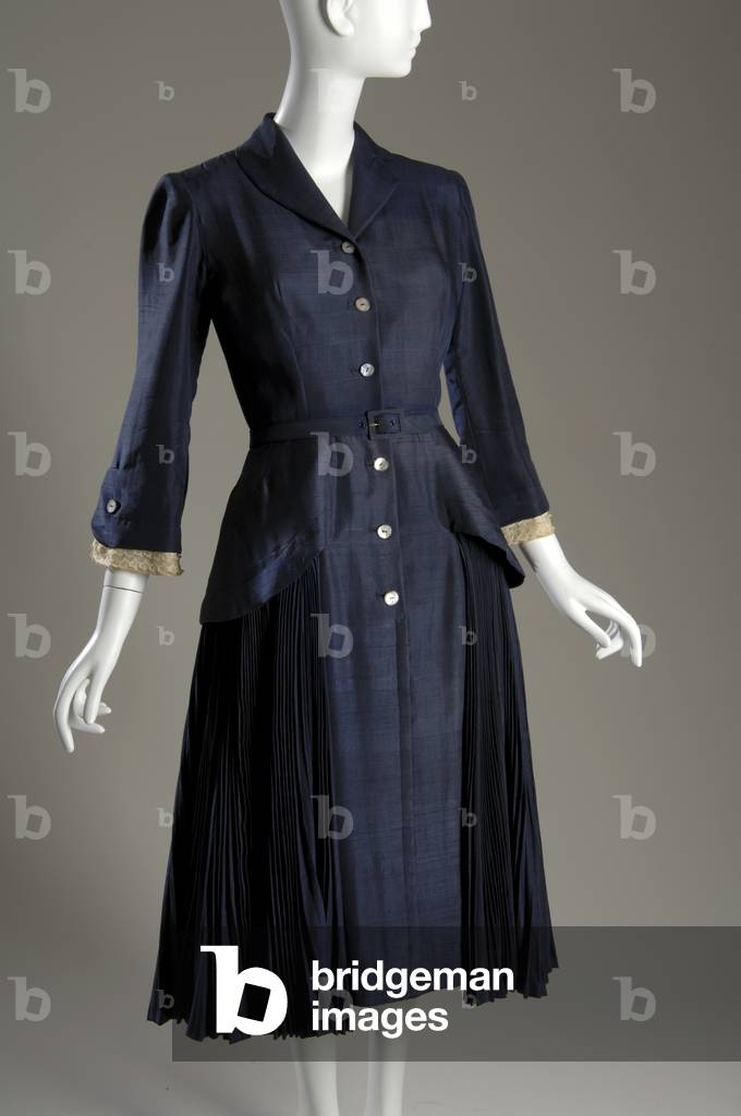 Dress, 1951 (front oblique view), Thai silk, organdy, Jacques Faith, France