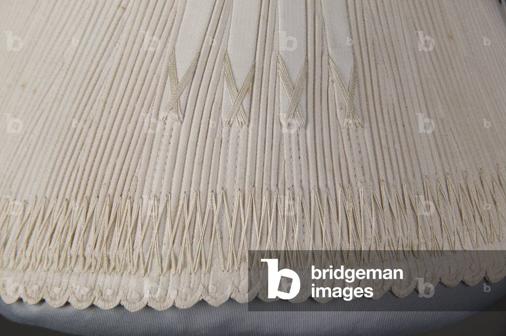 Wedding corset, 1887, Cotton twill, silk thread embroidery, Maker unknown