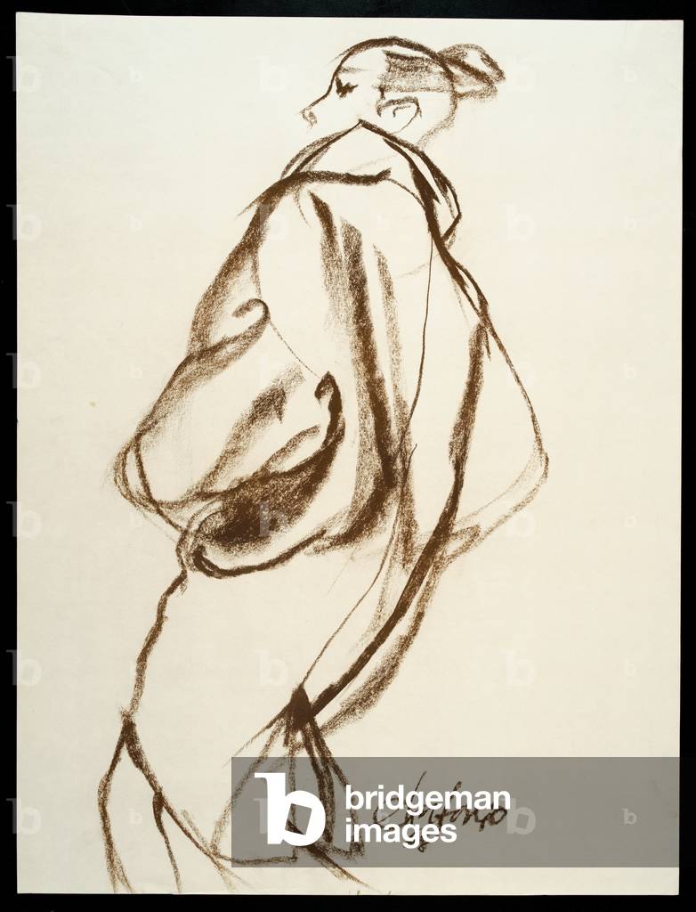 Wrap overcoat with dolman sleeves