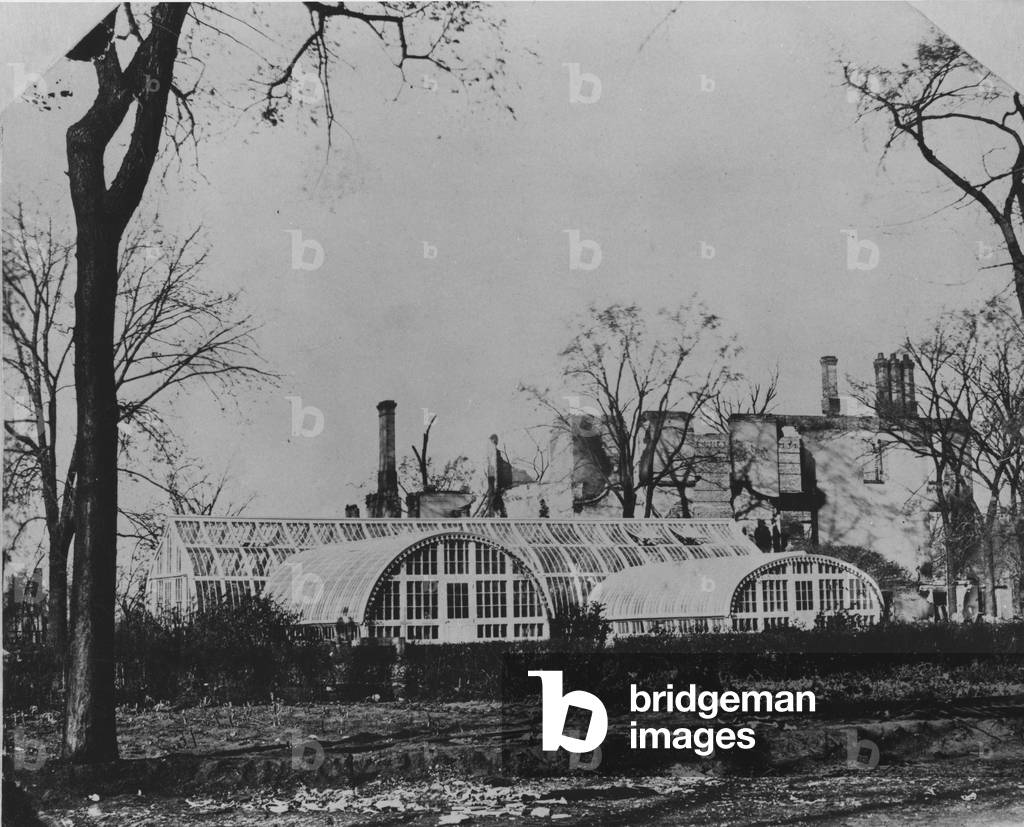 Ezra B. McCagg's residence and conservatory after the Chicago Fire of 1871, 1871 (b/w photo)