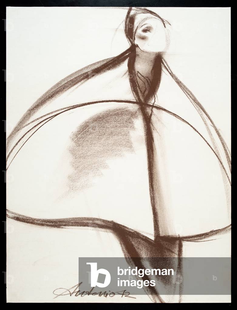 Mushroom shaped cape with roll collar