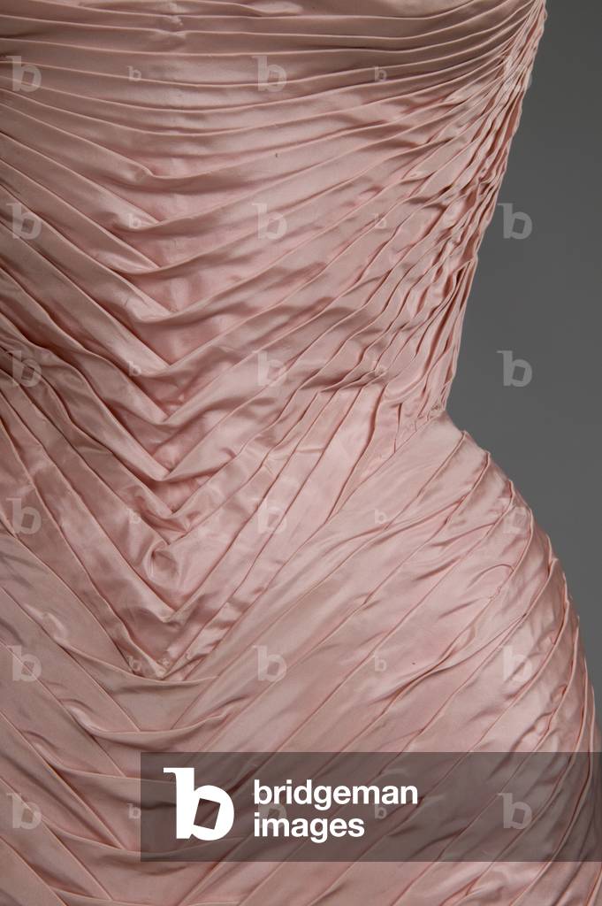 Evening dress, Tree, 1957 (front detail view of waist and hip), Silk taffeta, Charles James, New York