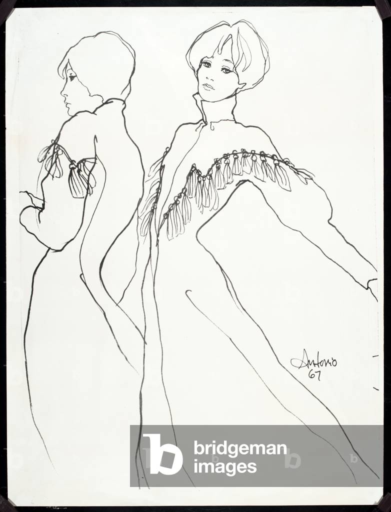 Dress with princess seaming and braiding