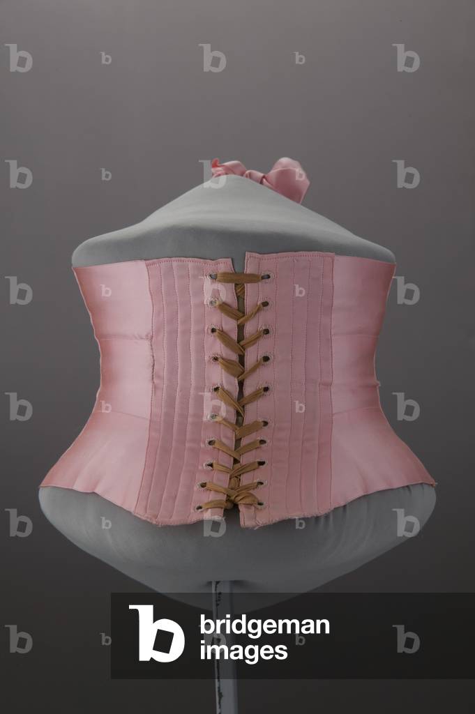 Wedding corset, 1901, Silk satin, silk ribbon, Maker unknown