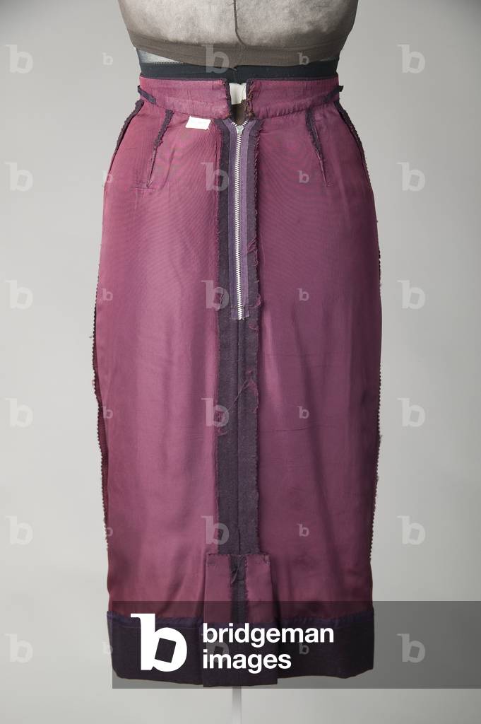 Tunic suit, Pagoda, 1955 (view of skirt back shown inside-out), Wool, silk taffeta, Charles James, U.S.A.