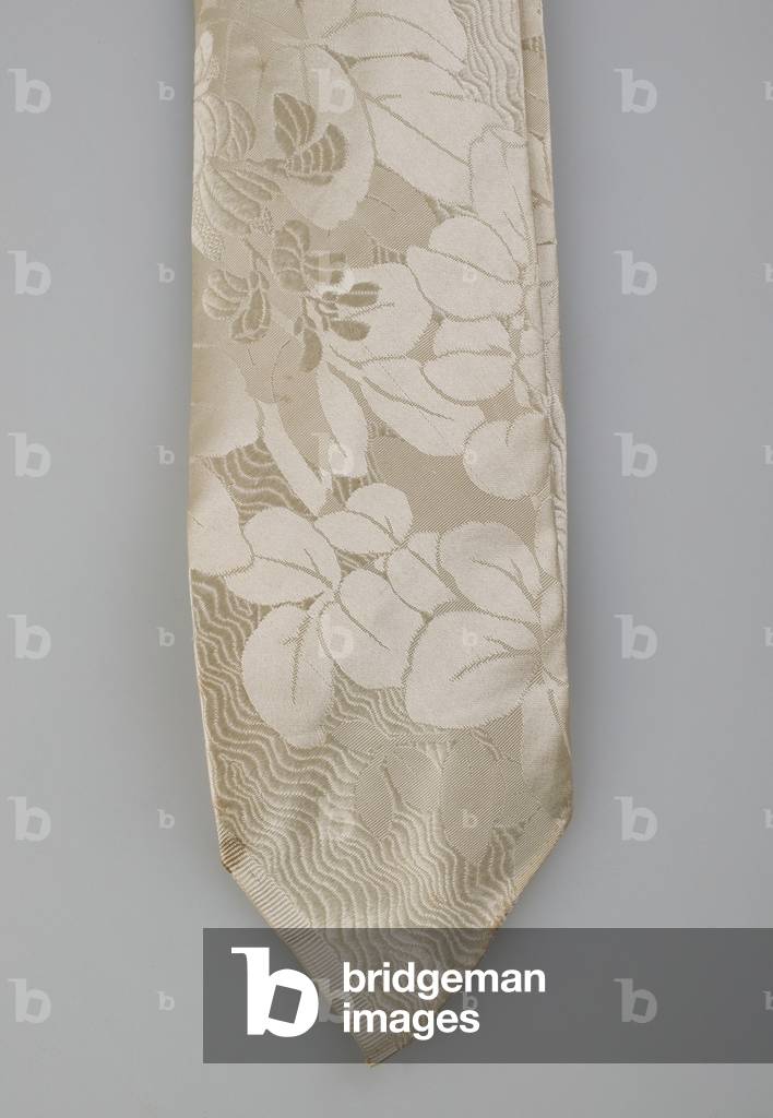 Necktie, 1853 (detail view), Silk brocade, Maker unknown