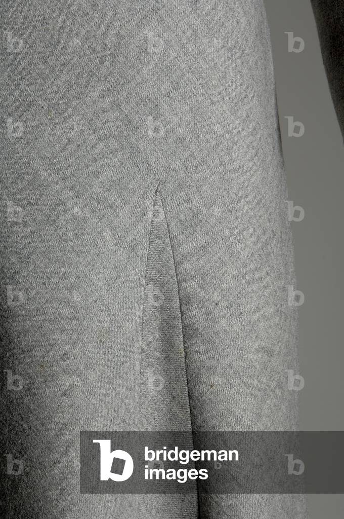 Skirt, 1937 (front detail view), Wool flannel and printed silk, Mainbocher, France