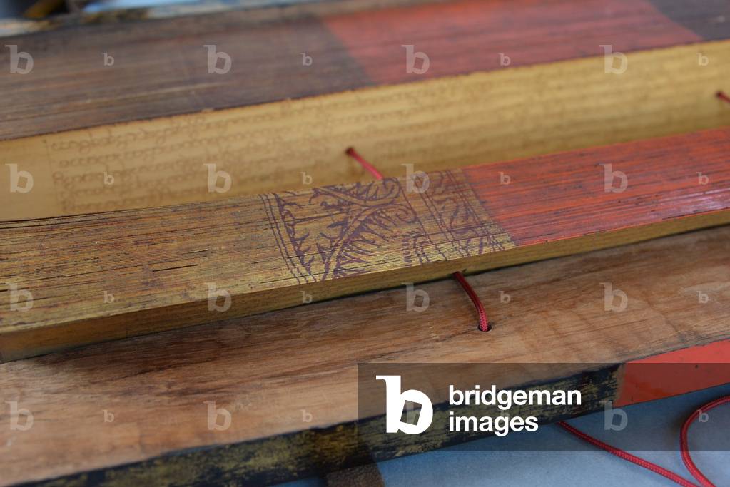 Burmese Palm Leaf Manuscript (wood and parchment)