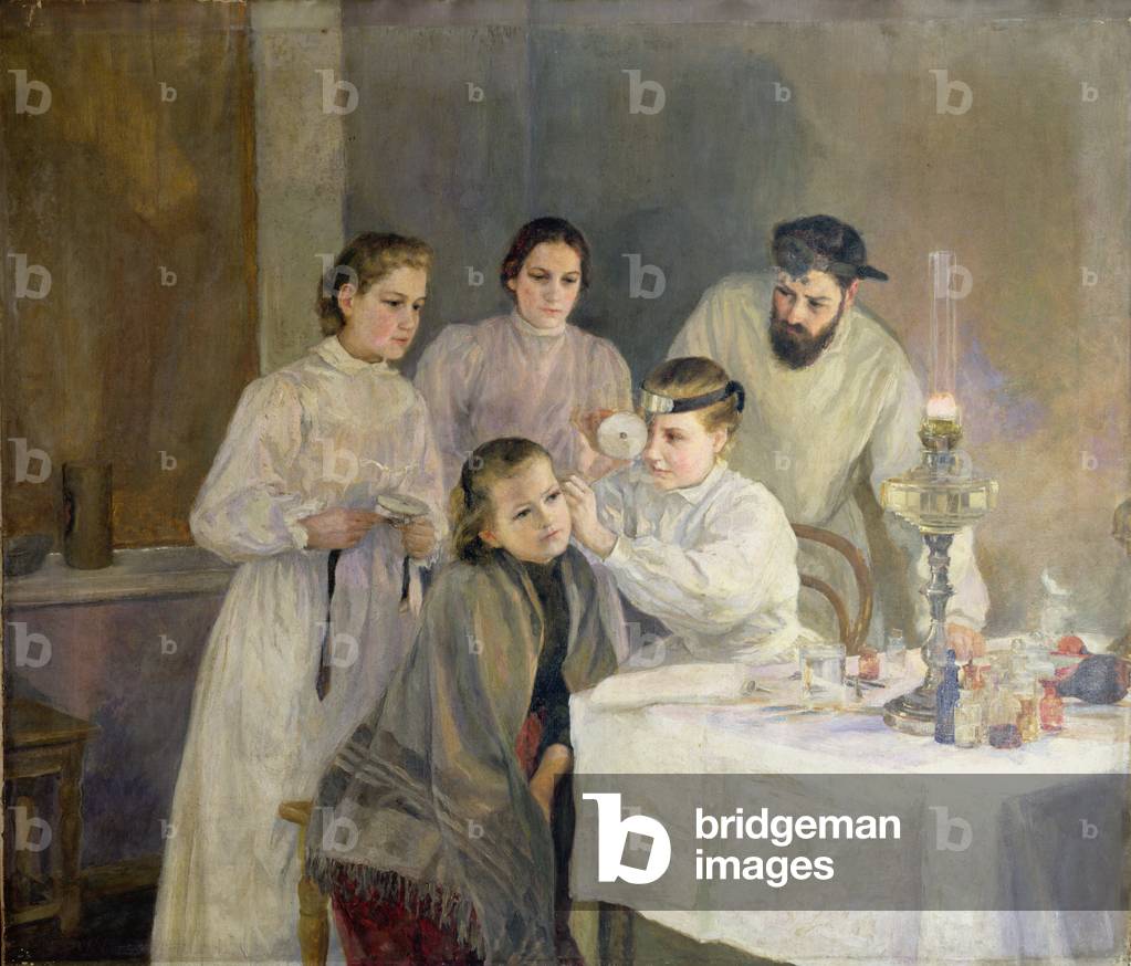 Scene in a Russian Hospital: The Ear Inspection, c.1890