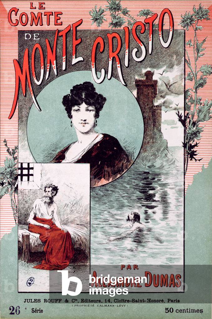 Book cover for 'Le Comte de Monte Cristo' by Alexandre Dumas Pere (1802-70) (colour litho)