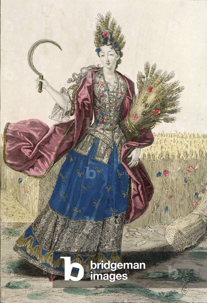 Allegory of Summer (coloured engraving)