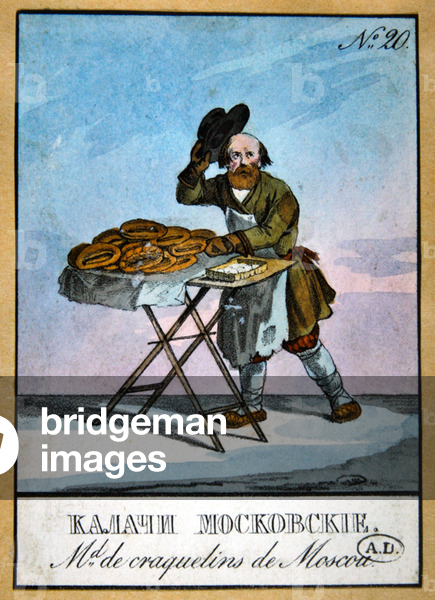 Moscow Cake Seller (colour litho)