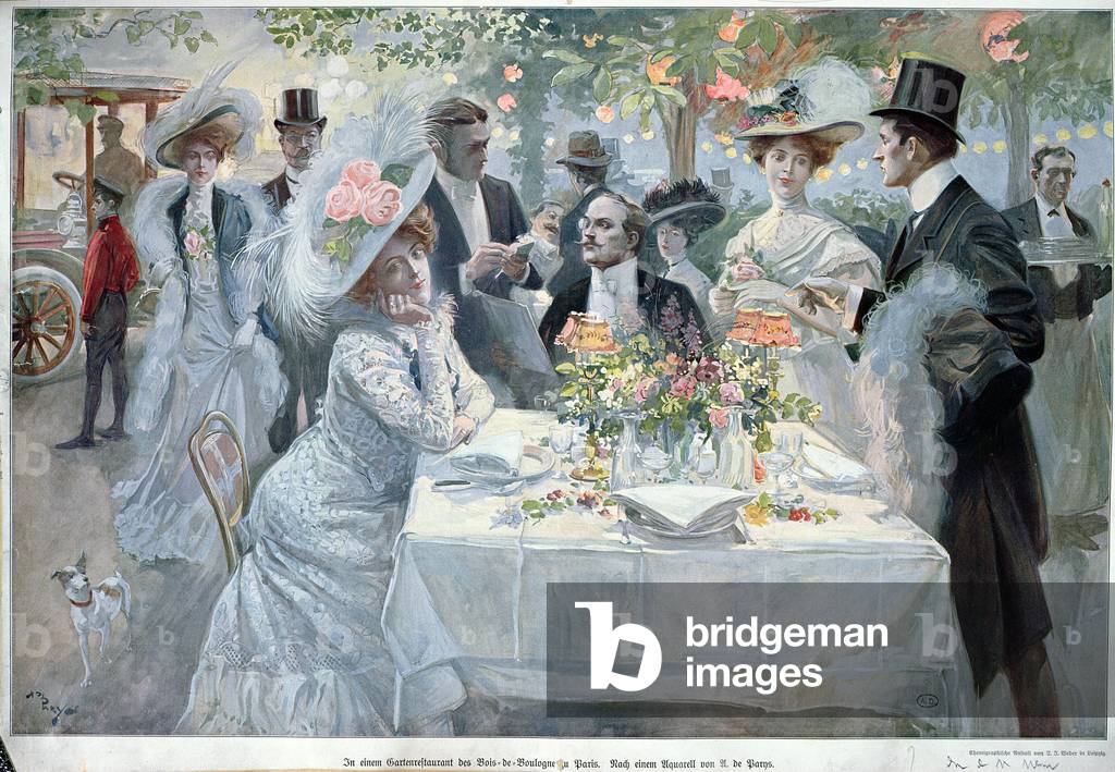 "«In un ristorante nel Bois de Boulogne a Parigi»", 19th Secolo di U de Parns