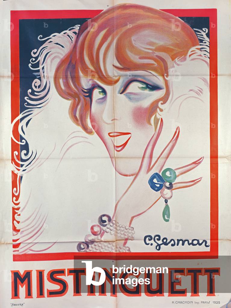 Mistinguett, 1925 (colour litho)