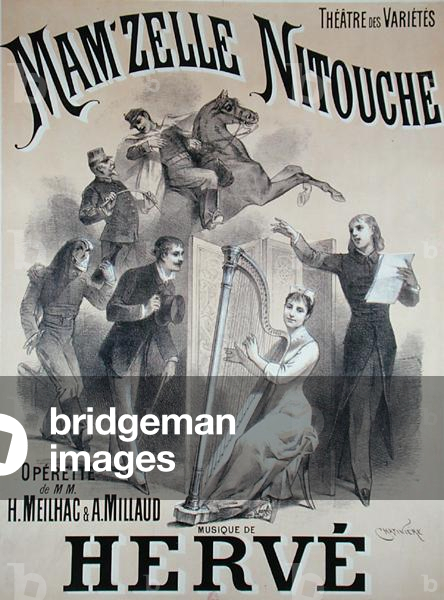 Image of Print depicting Poster advertising the production of 'Mam'zelle Nitouche', 1883 by Antonin Marie Chat