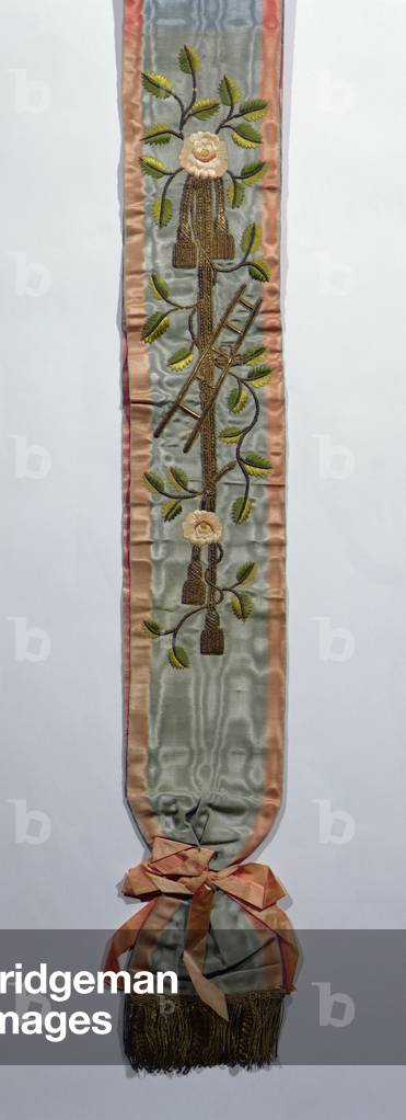 Freemason's sash of Princess Caroline Murat, mid 19th century (moire or watered silk)