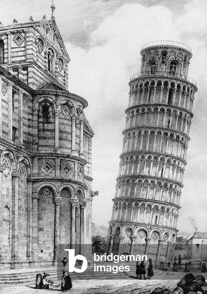 The Tower and the Cathedral of Pisa (engraving)