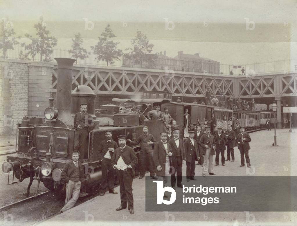 Locomotive 'CAIL', built c.1866-67, at Pont de Courcelles, Paris, c.1867 (b/w photo)