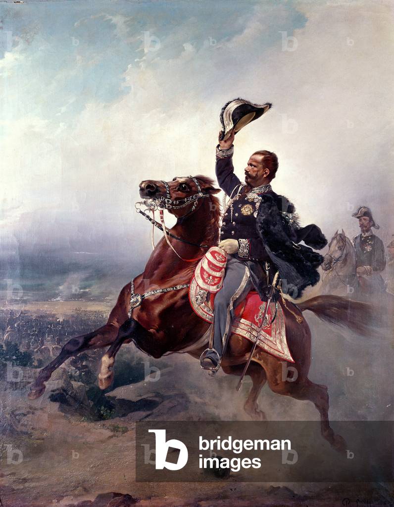 Portrait of Victor Emmanuel II (1820-78) King of Sardinia and Italy (oil on canvas)