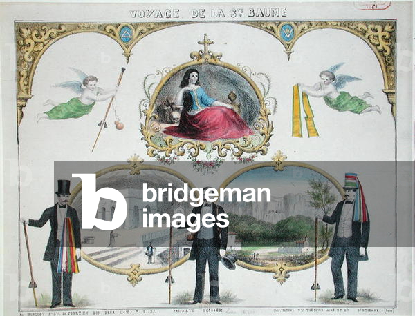 Pilgrimage of Compagnons to the Shrine of Mary Magdalen at La Sainte-Baume, 1863 (colour litho)