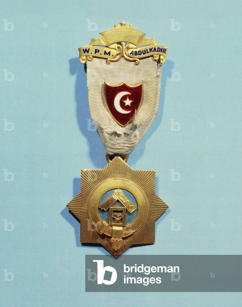 Masonic Insignia of Abd el-Kader (enamel, metal and silk)
