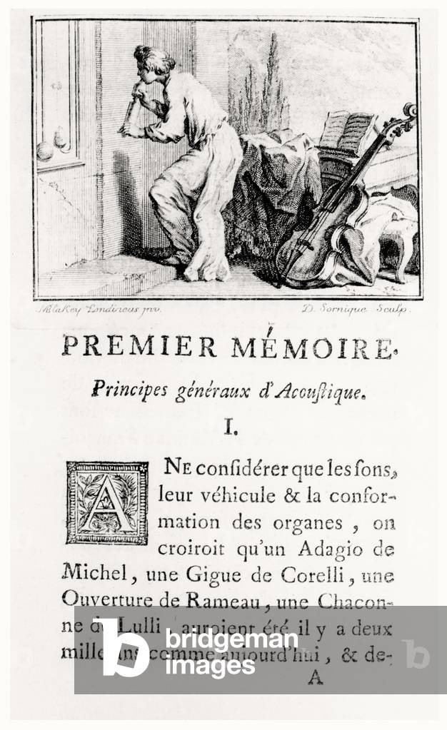 Opening to 'Principes generaux d'Accoustique', 1748 (engraving)