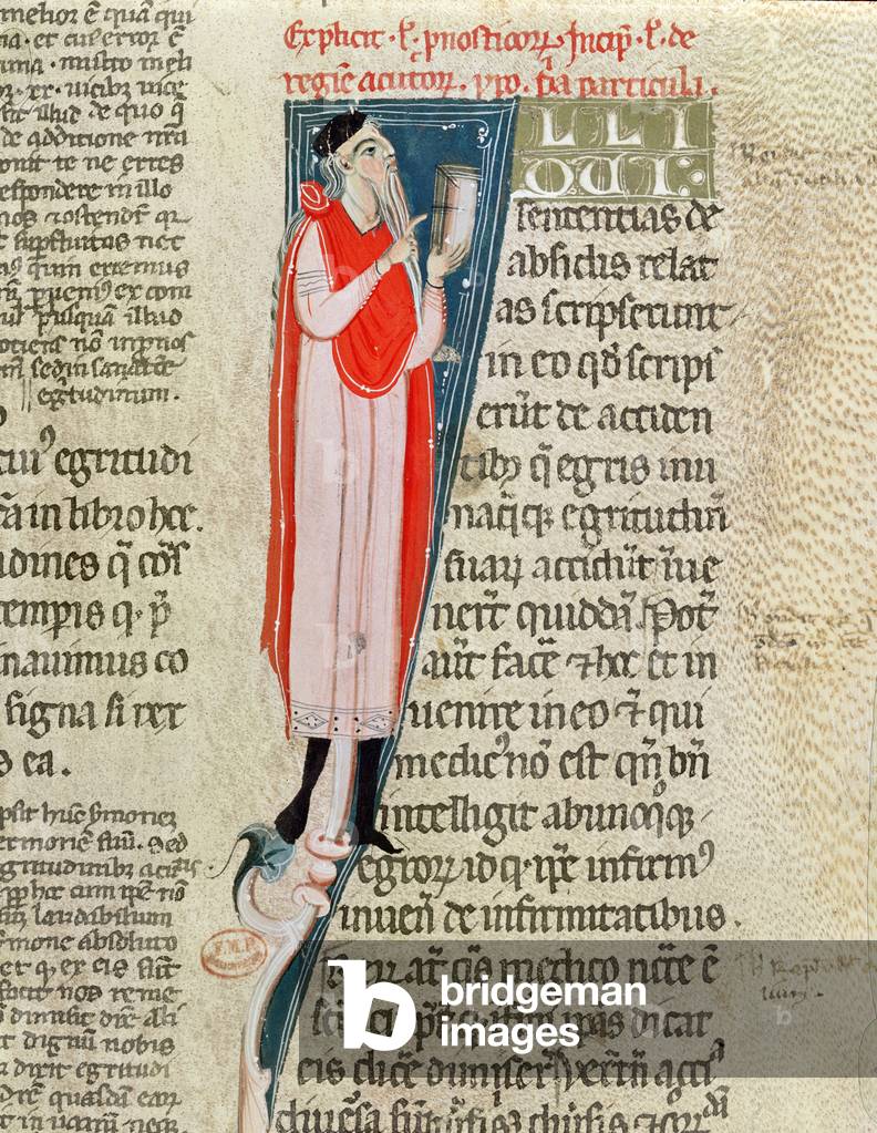 Ms 2046 A doctor teaching, from 'Aphorisms' by Hippocrates (c.460-c.377 BC) with a commentary by Claudius Galenus (c.130-c.201) (vellum)