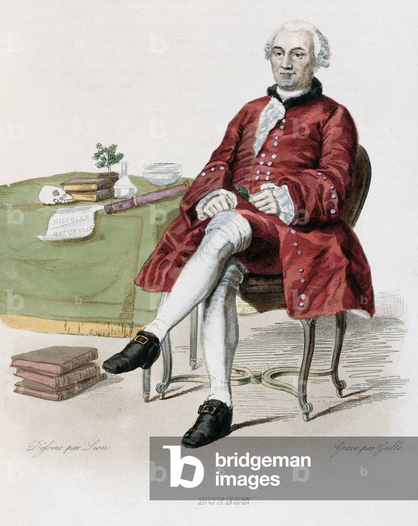 Monsieur de Buffon (1707-88) illustration from 'Le Plutarque Francais' by E. Mennechet, 1835 (coloured engraving)