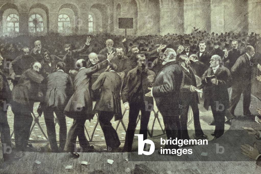 il famoso 'Corbeille' al parigi bourse, c. 1885 (lito)