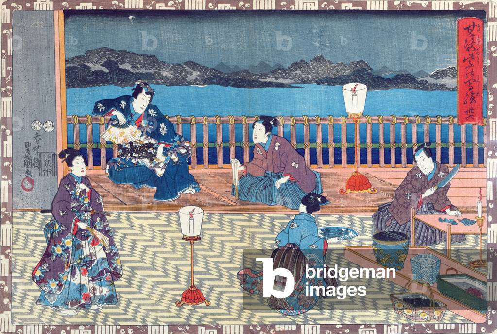 Preparazione del pesce (xilografia colorata)