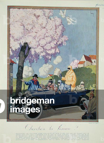 Outfit for Driving, 'Cherchez la Femme', from 'Femina', June 1922 (colour litho)
