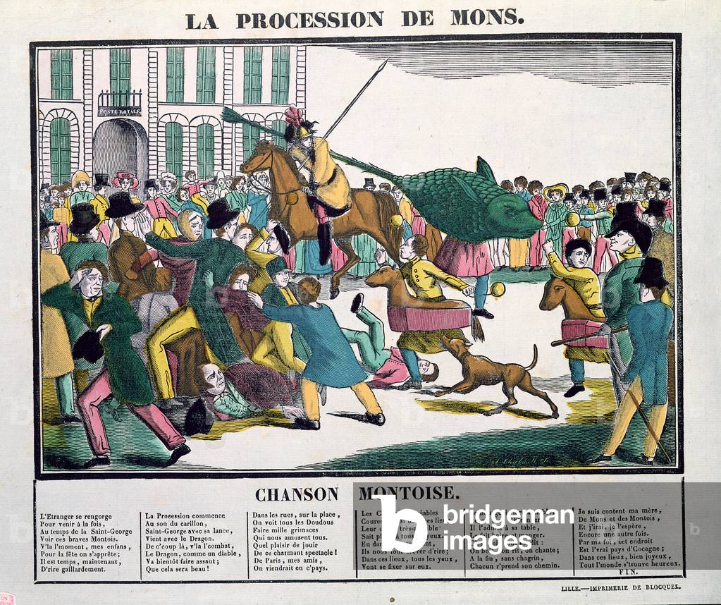 The 'Lumecon' at Mons (colour litho)