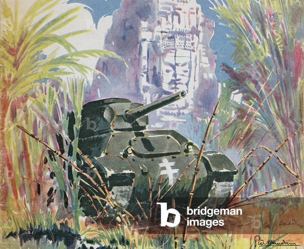 'Indochine Terre francaise', cover of an official booklet on the French colonies, 1944 (colour litho) (detail of 157424)