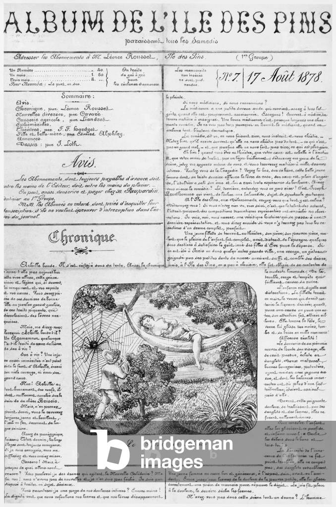 Album of the Isle of Pines, title page, 17th August 1878 (litho) 