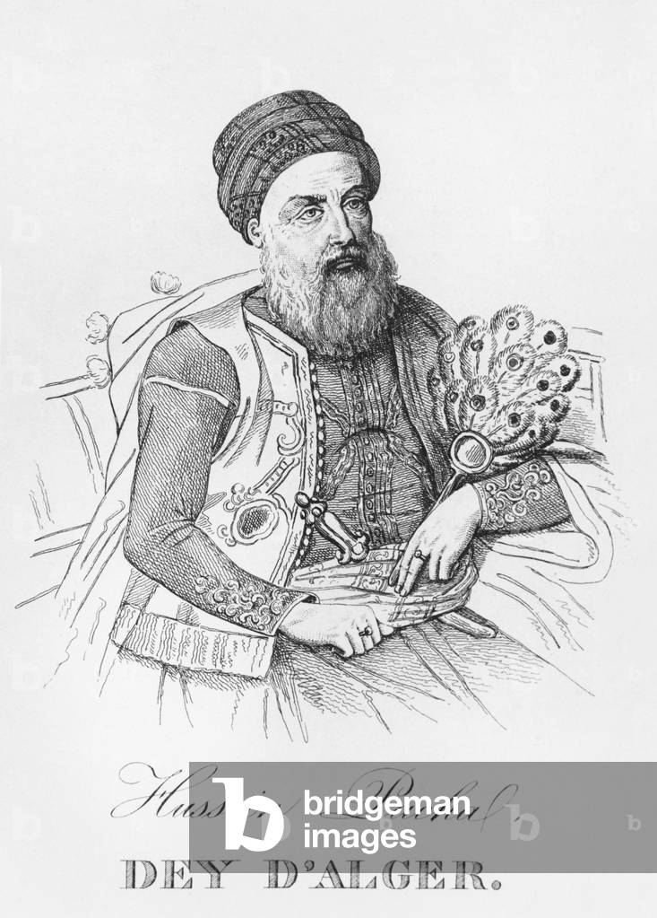 "Hussein Pacha", 19th Secolo di French School, b/w