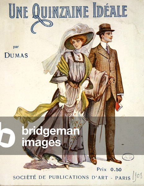 Cover for a novel 'Une Quinzaine Ideale' by Alexandre Dumas (1824-95) 1908 (colour litho)
