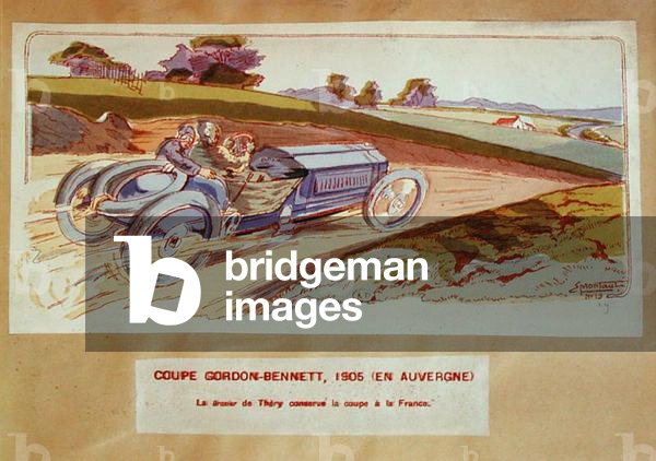 La voiture Richard-Brasier conduite par Leon Thery lors de la course Gordon-Bennett en Auvergne en 1905, 20th 
