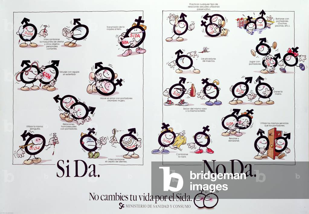 Poster giving information of how Aids can and cannot be contracted ...