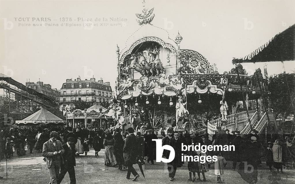 La Foire du Trône, Place de la Nation, Paris, c.1905 (b/w photo)