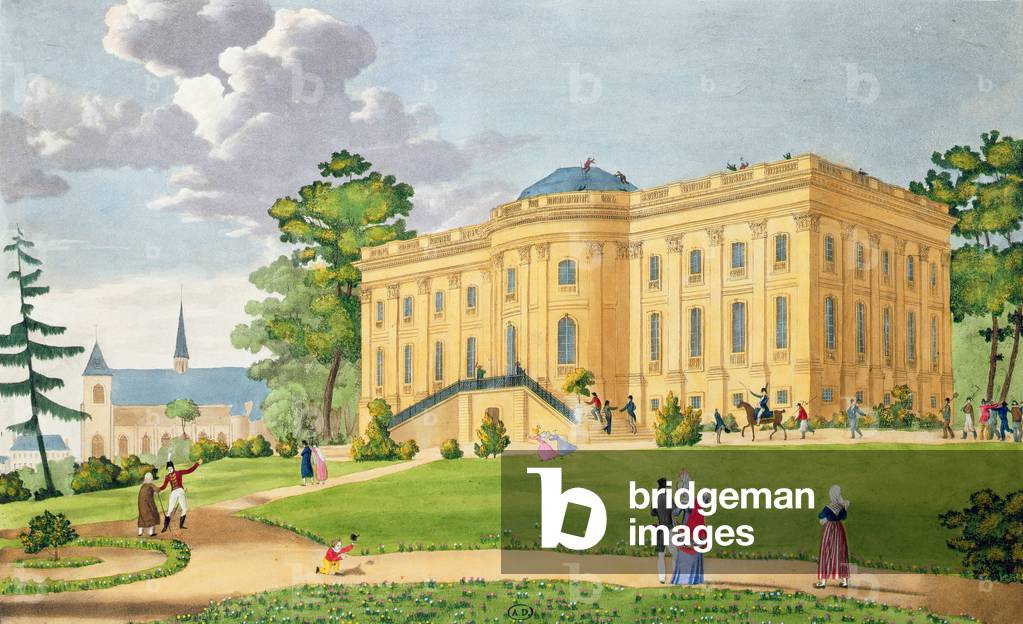 The Chateau of Montmorency, near Paris, c.1815-20 (colour engraving)