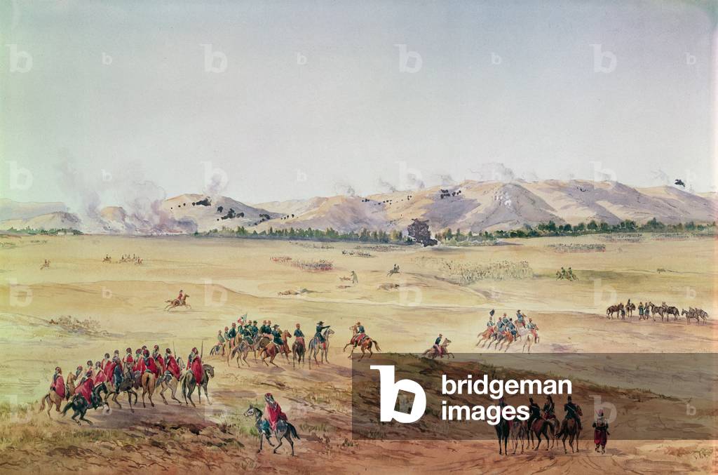The Battle of Alma, 20th September 1854 (colour litho)