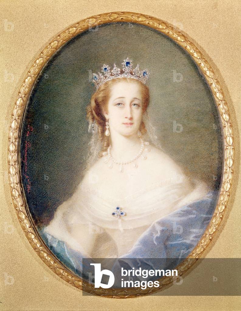 Portrait miniature of the Empress Eugenie (1826-1920), 1860 (oil on canvas)
