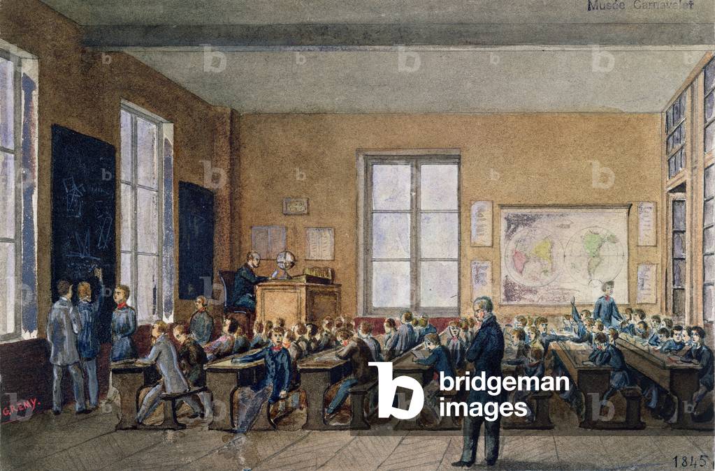 Classe presso l'Istituzione Caillet, rue de la Cite, Parigi, 1845 (senza carta)